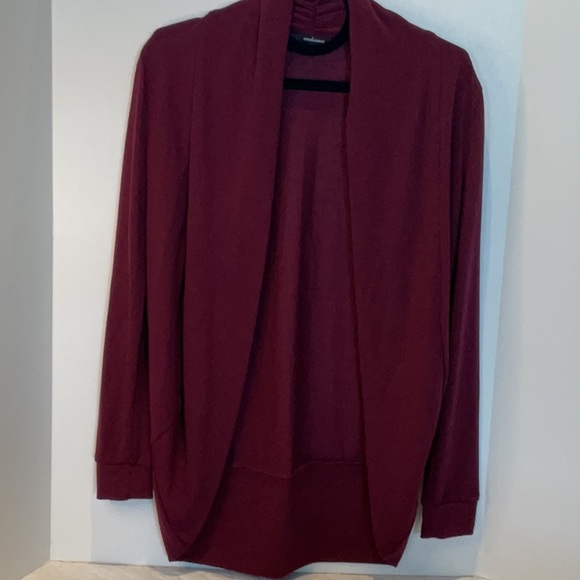 Ambiance Women's Burgundy Sweater Shrug - Picture 1 of 6